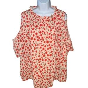 SHEIN Floral Shoulder Cut Out 2XL 100% Polyester